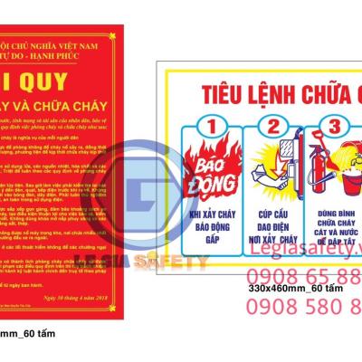 BẢNG NỘI QUY PCCC VÀ TIÊU LỆNH CHỮA CHÁY