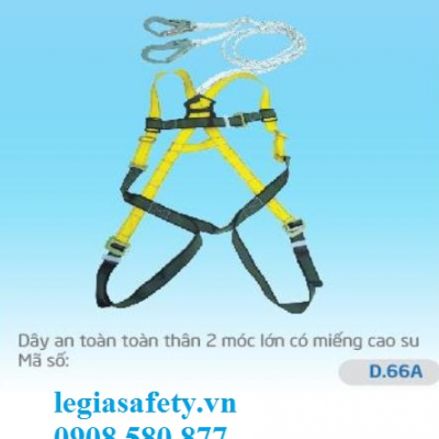 Dây An Toàn Toàn Thân 2 Móc Lớn D.66A ( Có Miếng Cao Su)