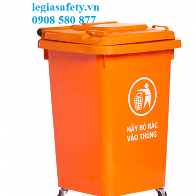 Thùng Rác Nắp Kín Có Bánh Xe - 60 Lít